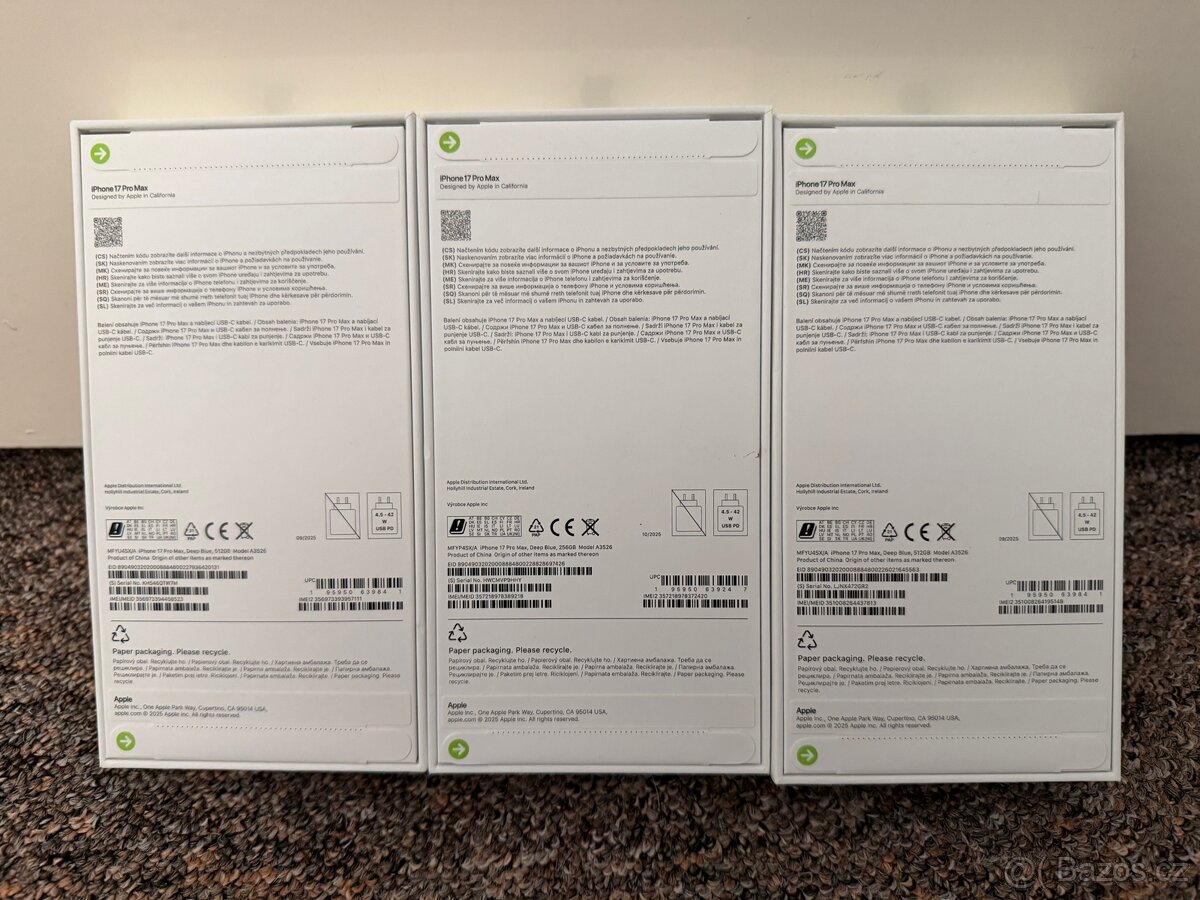Apple iPhone 17 Pro Max 256 a 512gb Deep blue. 2r CZ zaruka - 2