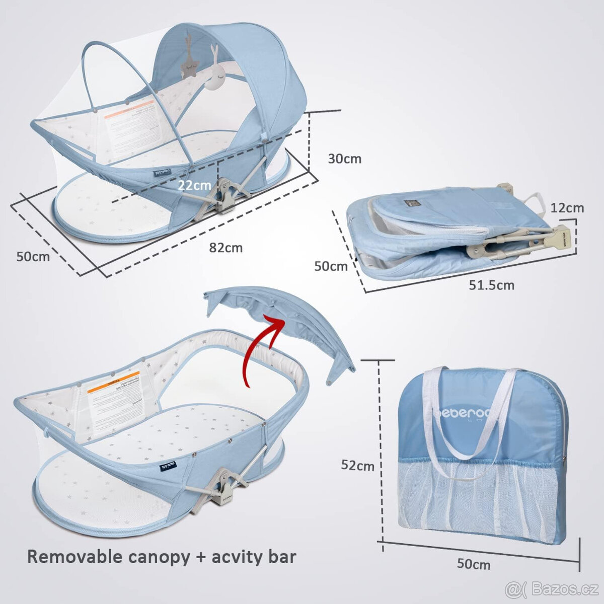 Beberoad Dětská cestovní postýlka - 2