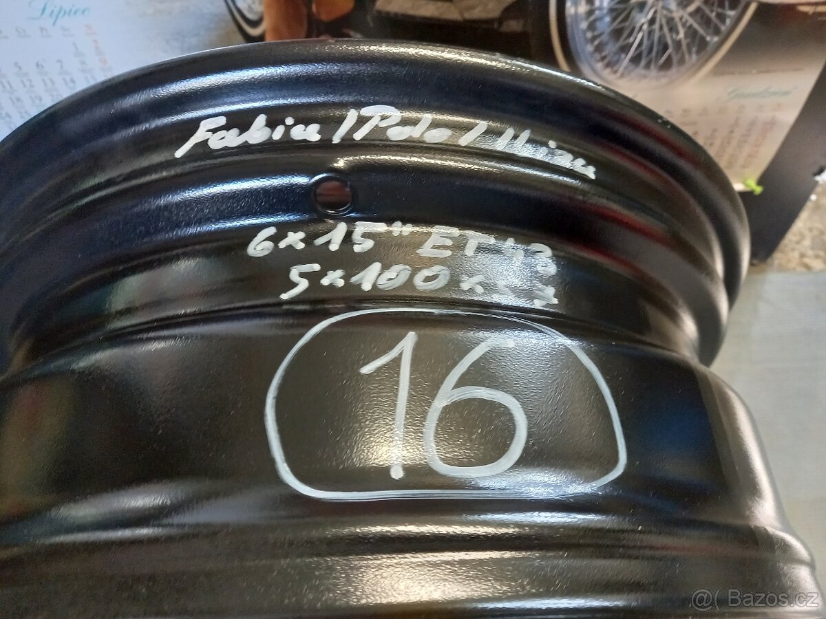 Ocelový disk Fabia, Polo, Ibiza. 15" - 2