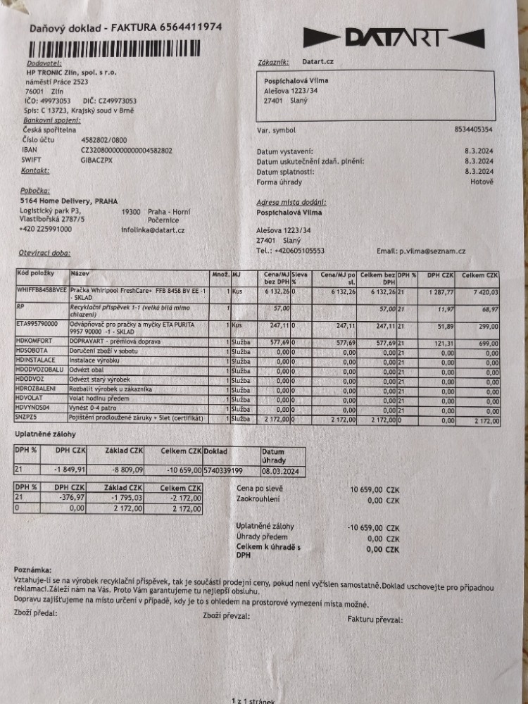 Pračka Whirpool - 2