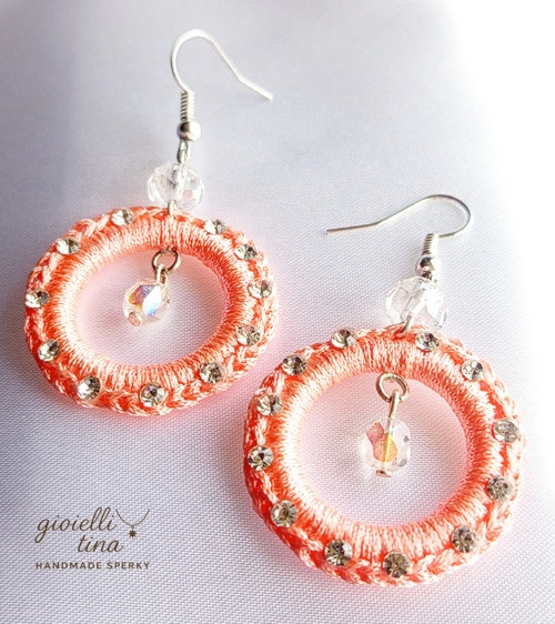 Náušnice korálová jiskra - 2