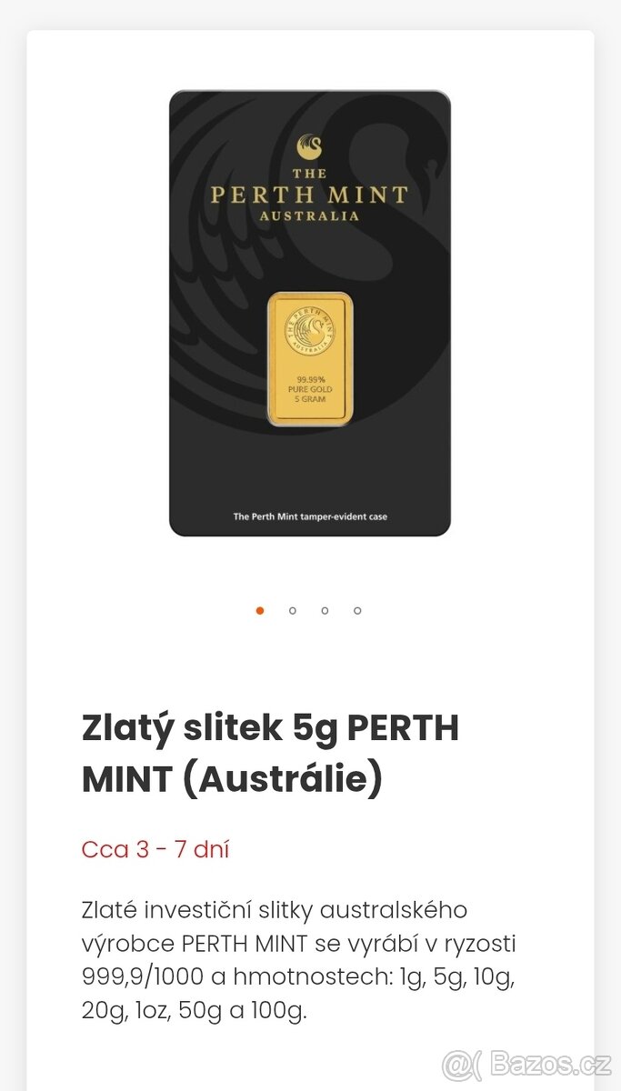 Zlaty slitek 5g, stříbrný 250g - 2