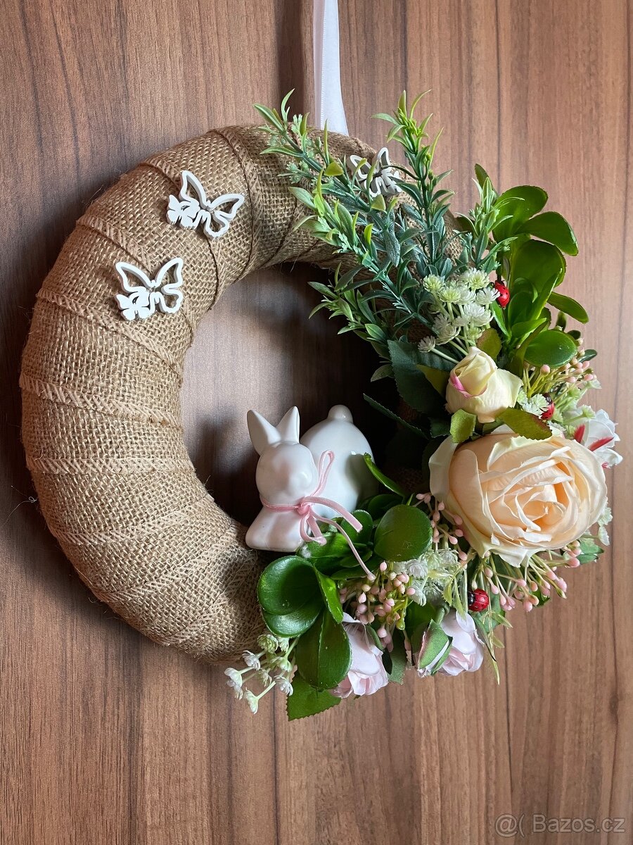 jarni velikonoční věnec se zajickem - 2