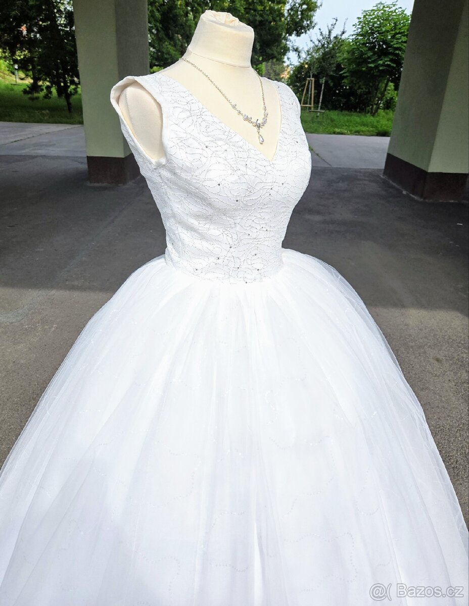 NOVÉ TŘPYTIVÉ svatební šaty GLITTER do TANEČNÍCH - 2