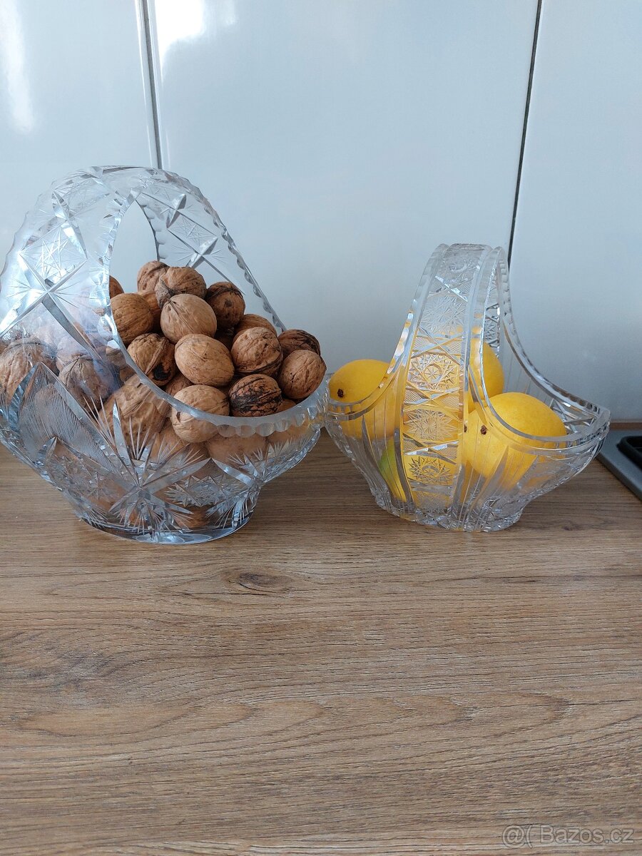 Křišťálový broušený košík - 2