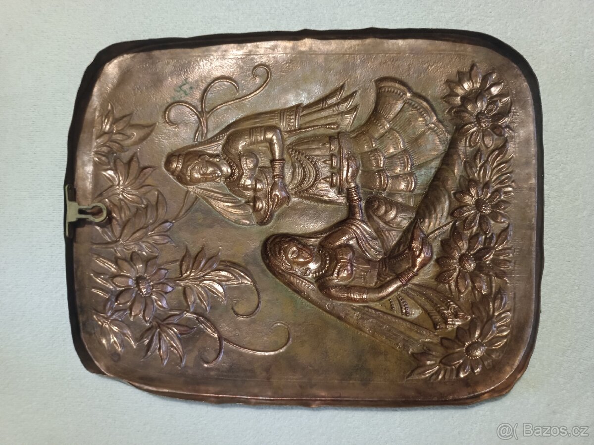 Indický plastický kovový obraz - 2