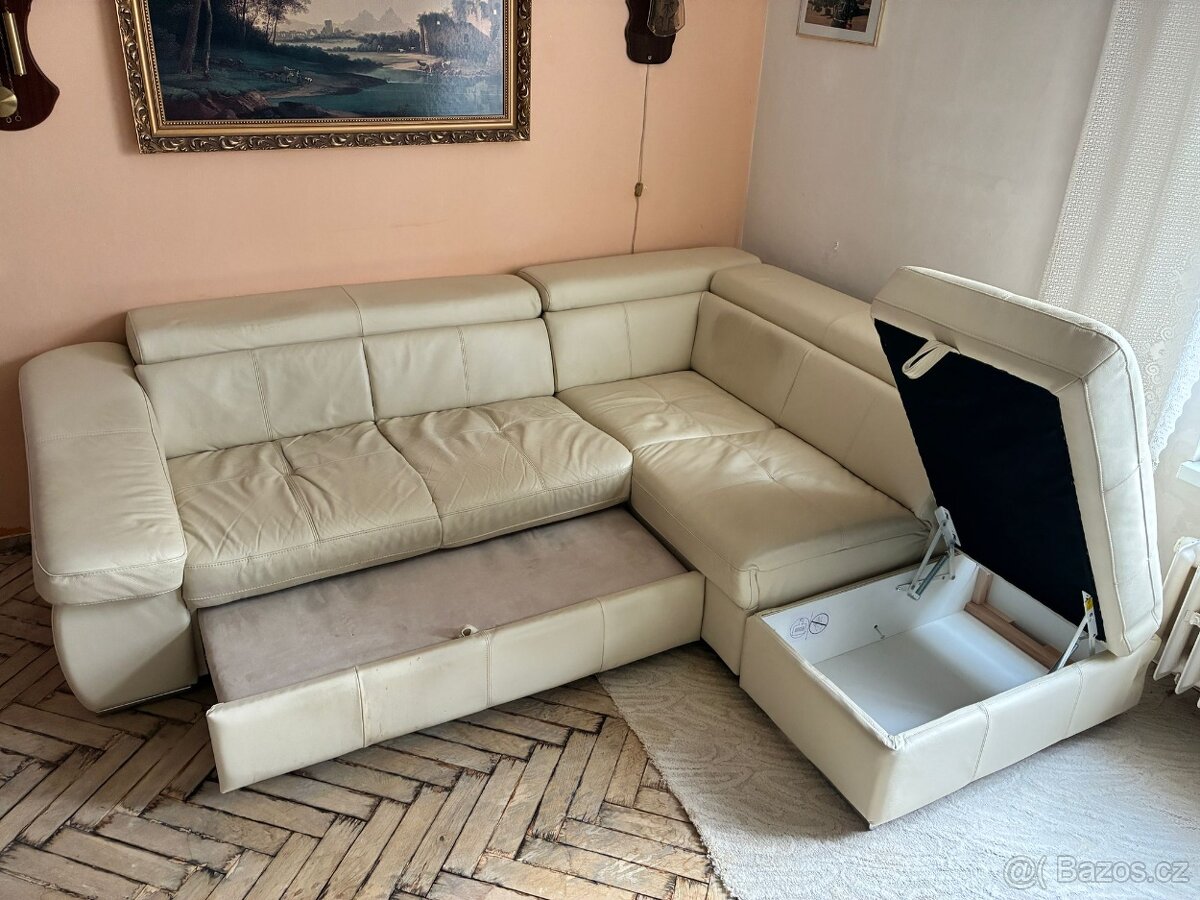 Kožená sedačka rozkládací - 2