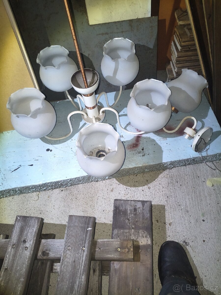 Stary retro lustr a lampička - 2