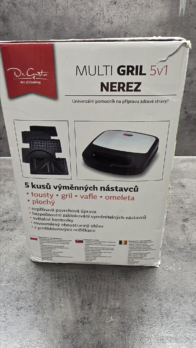 Multifunkční gril "De Gusta" 5v1 Nerez. - 2