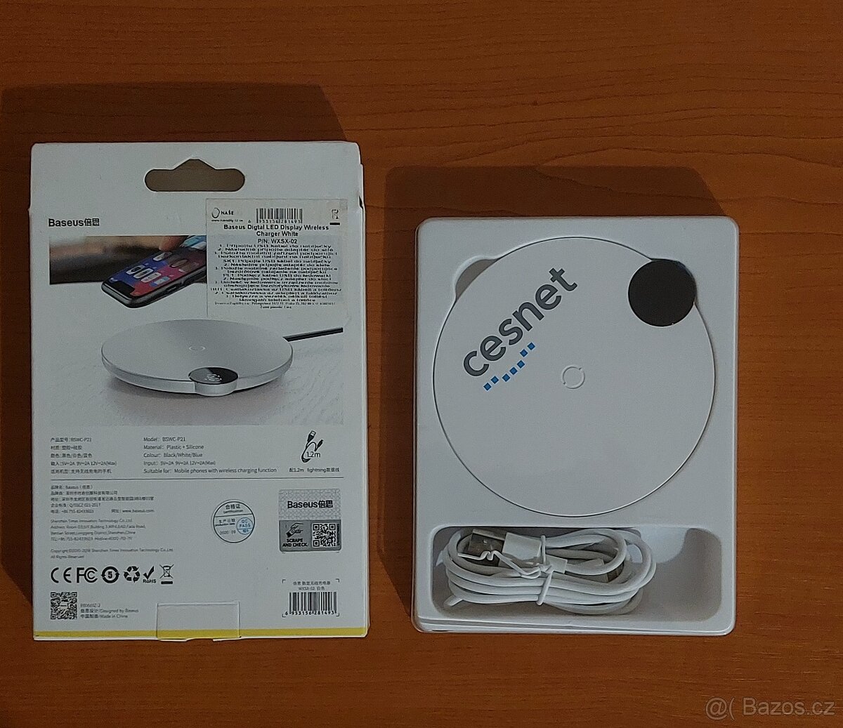 Baseus Digital LED Display Wireless Charger White - 2