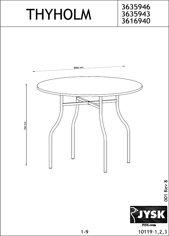 Jídelní stůl a 4 židle JYSK - 2