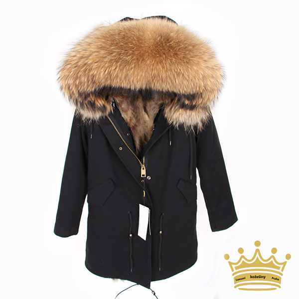 Zimní parka pravá liščí kožešina + mýval uvnitř - 2