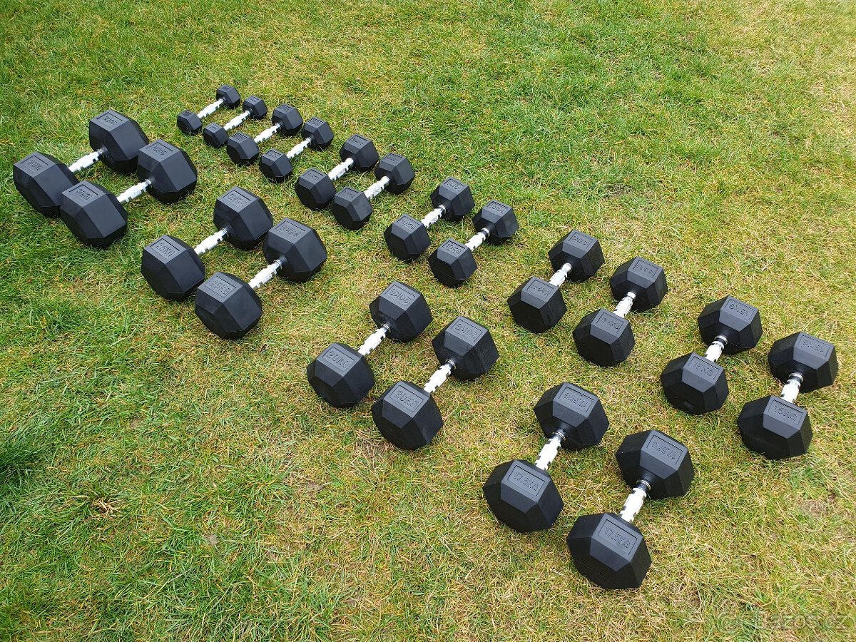 jednoručky činky - HEXA - sada 290kg - 2