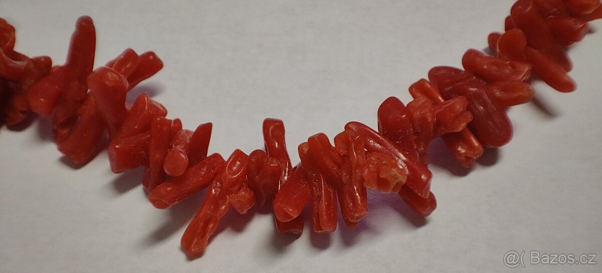 Náhrdelník - červený korál - 2