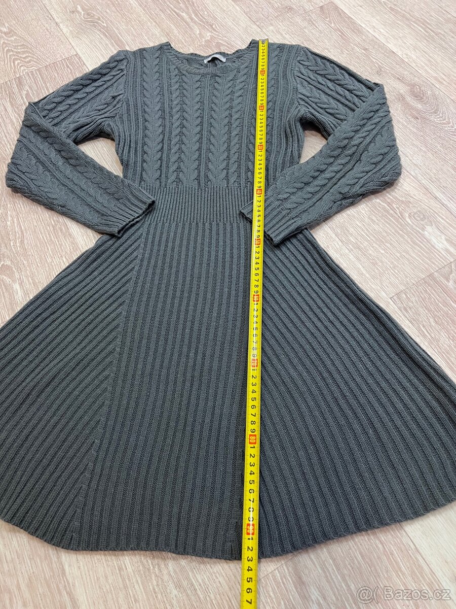 Svetrové šedé pletené šaty 38 - 2