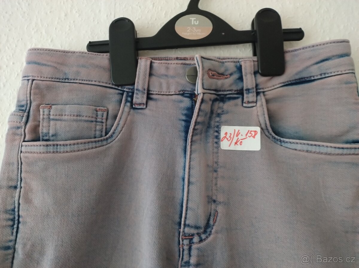 23) džegíny růžovo/modré žíhané - 2