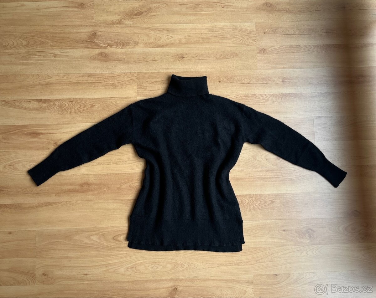 Černý rolák / svetr 100% kašmír, XS - 2