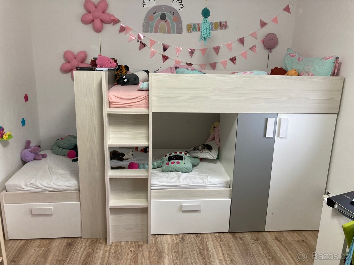 Dětská dvoupatrová postel - kvalitní materiál - 2
