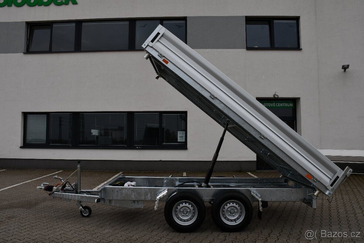 Třístranný sklápěcí přívěs do 3500 kg, 3,6 m - 2