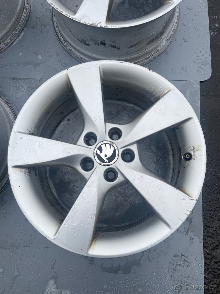 Alu kola originál Škoda Rapid 5x100 7x16 ET46 5JA 601 025 A - 2