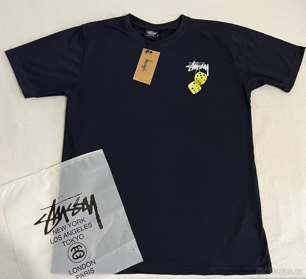 Tmavě modré Stüssy tričko - 2