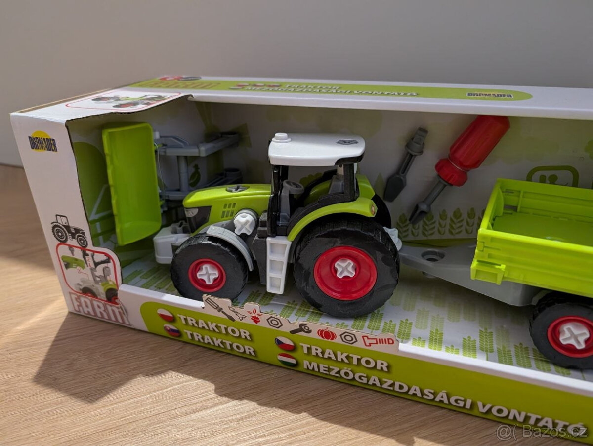Hračka traktor s vlečkou, šroubovací - 2