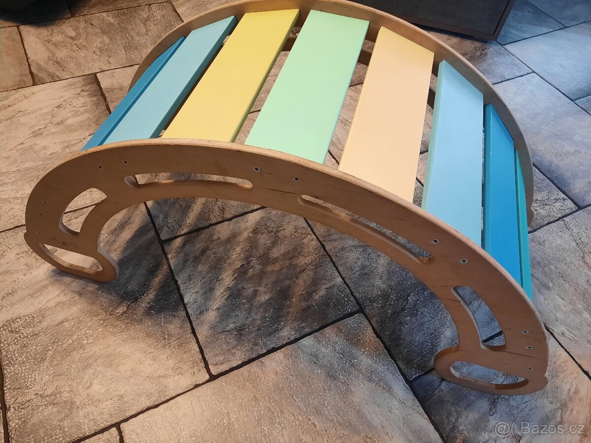 Montessori houpačka 100cm COMFORT modrá duha - 2