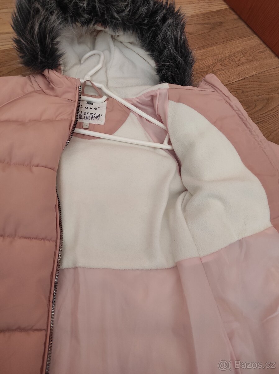Dívčí zimní bunda pod zadek, vel 9-10r - 2