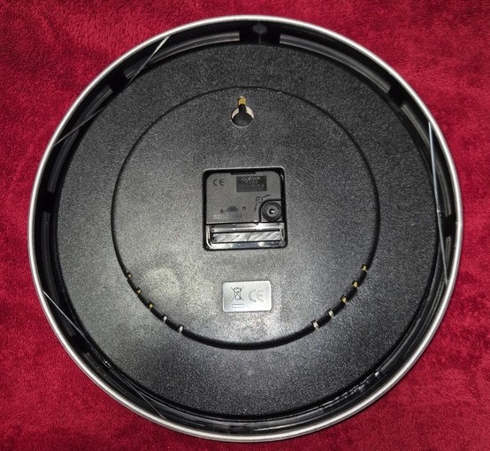 Nástěnné kovové hodiny s teploměrem,průměr 30,5cm - 2