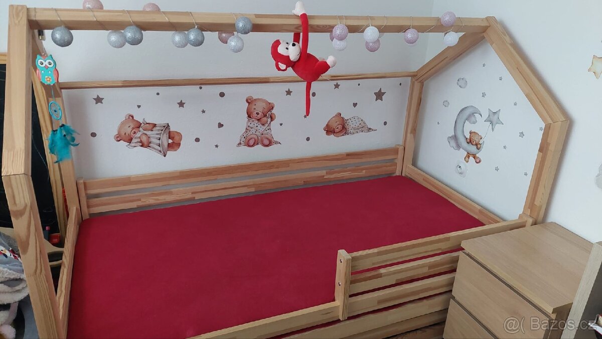 Domečková postel s šuplíkem Elis Desing, 90x180, masiv - 2