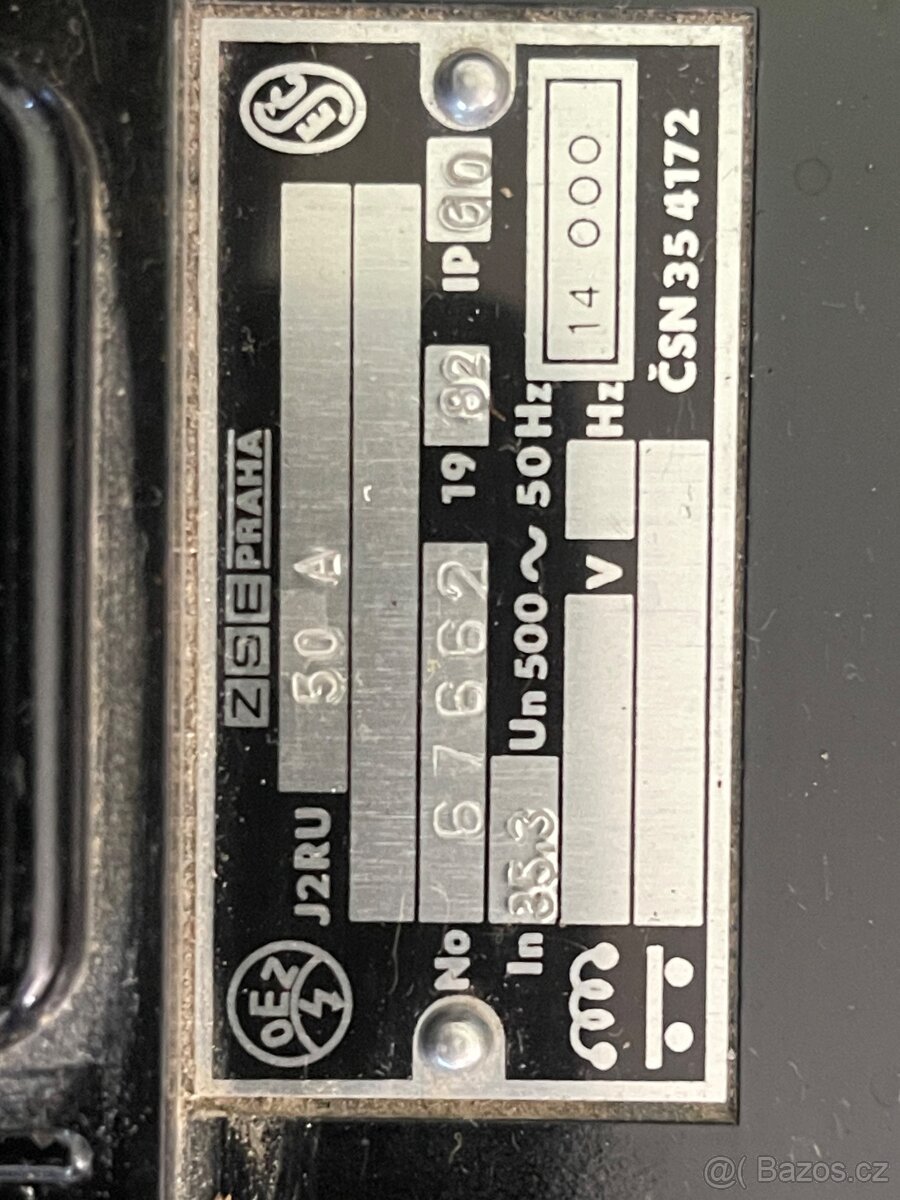 Sběratelský bakelitový jistič 50A - 2