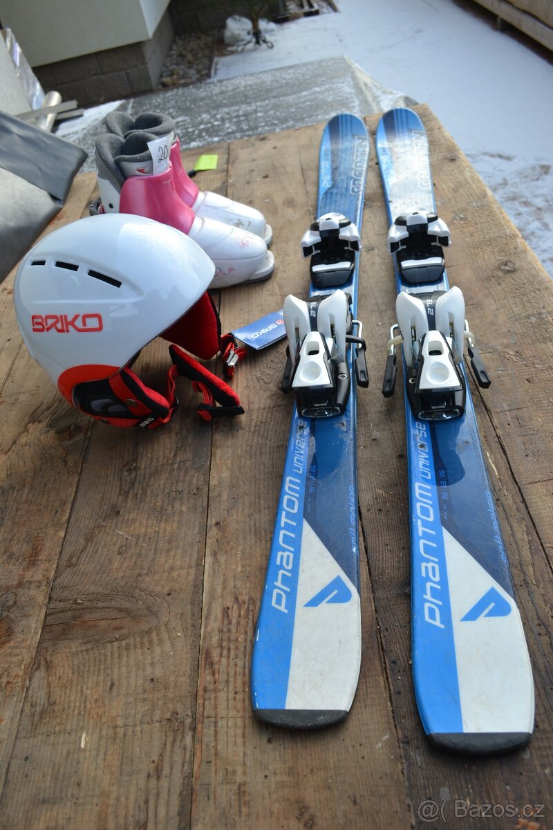 dětské lyže 120 cm nové vázko boty EU 36 hole a helma - 2