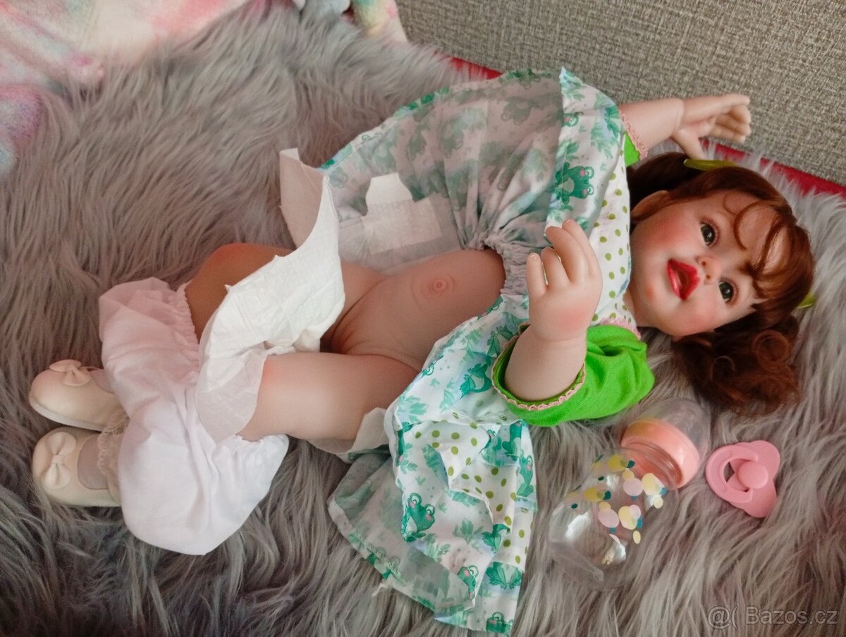 Realistická Reborn panenka zelená princezna - 2
