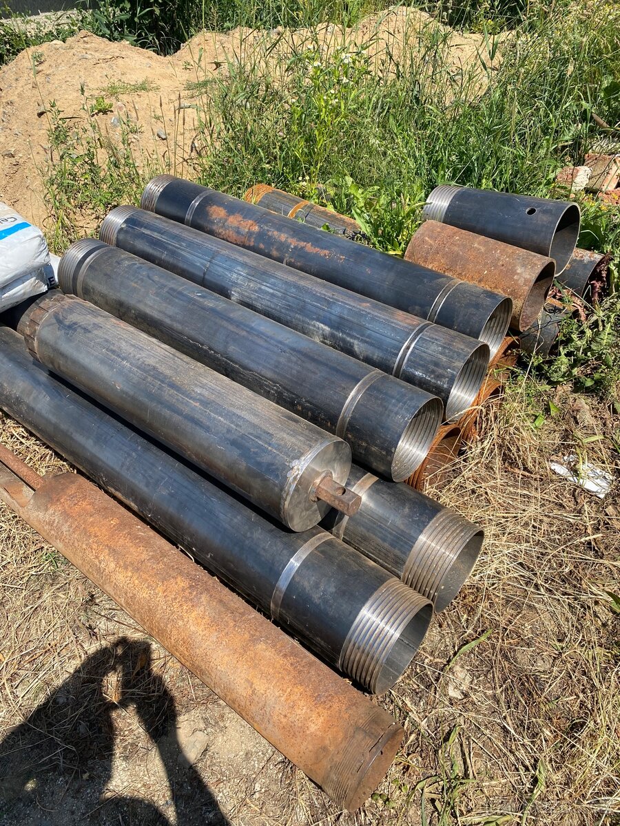 Spirálové vrtáky, pažnice na studny nové, vrtná souprava - 2