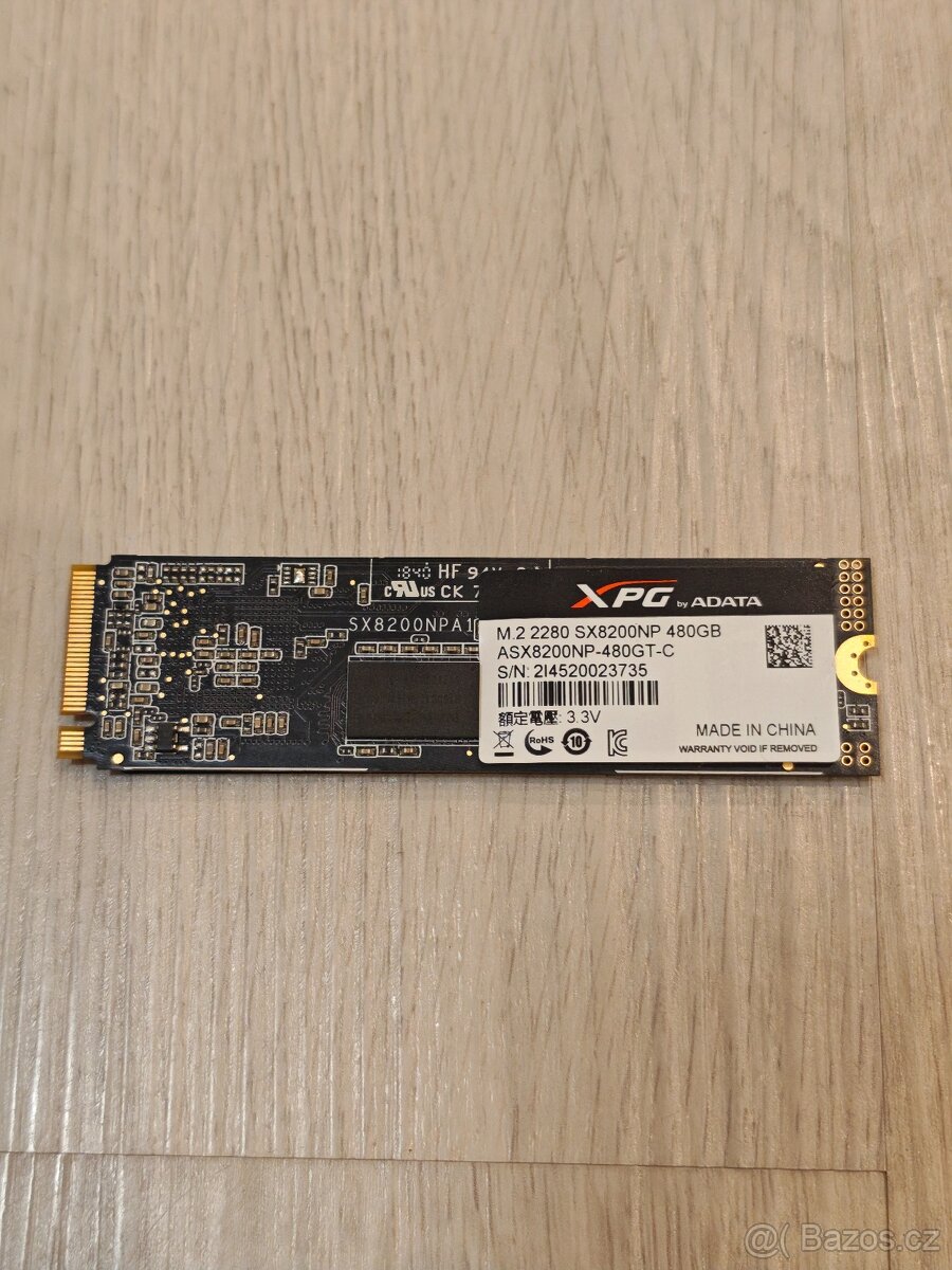 ADATA SX8200NP 480GB NVMe - 100% zdraví - 2