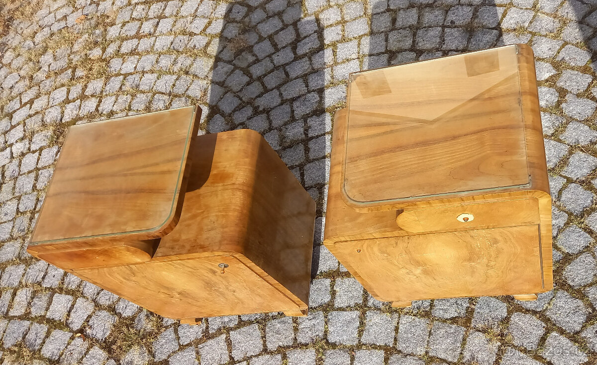 starožitné noční stolky - Art Deco 30. - 40. léta - 2