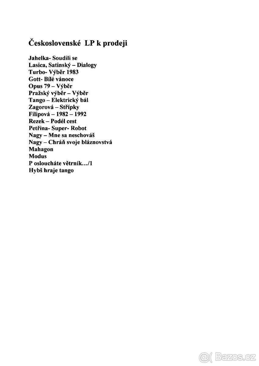 Prodám LP, magnetofonové kazety - 2