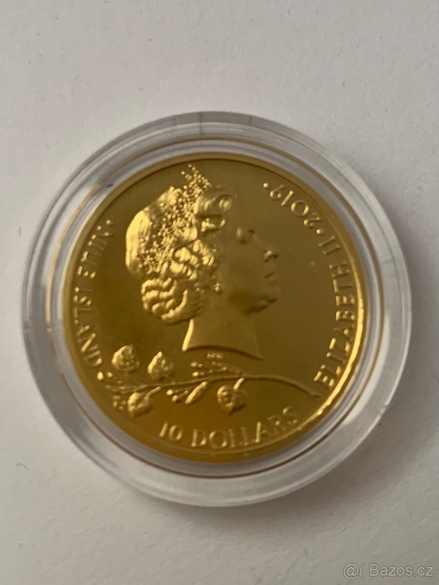 Zlatá investiční mince 1/4oz Český lev 2019 - 1. ročník - 2