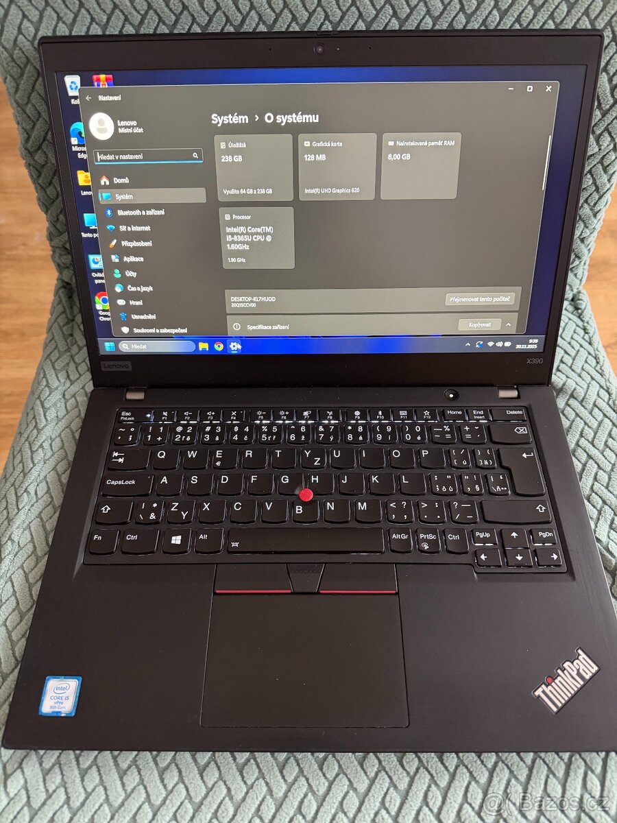ThinkPadX390 Win11 13,3" FullHD i5-8365U 8GB DDR4 NVMe 256G - 2