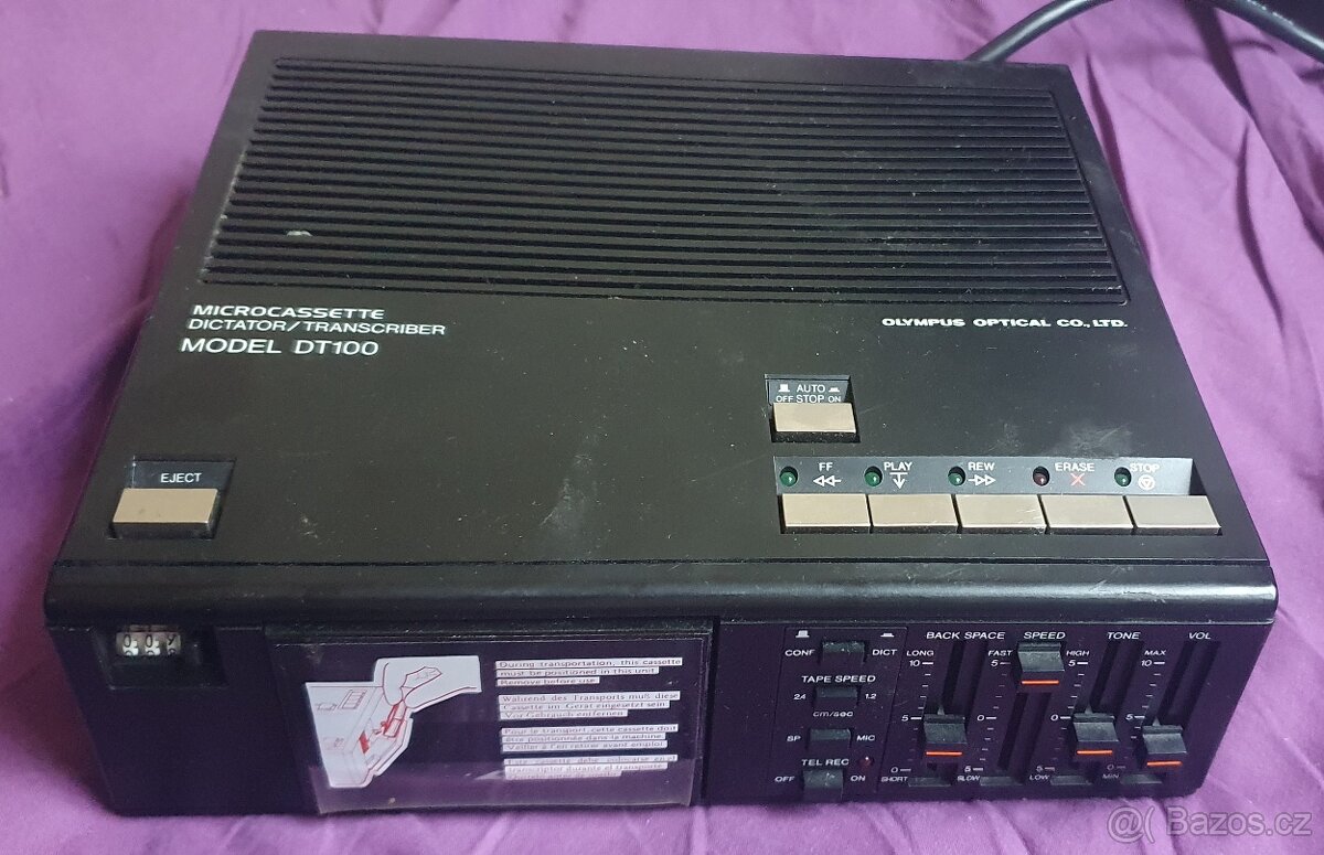 Olympus DT100 microcassette dictator transcriber VINTAGE - 2