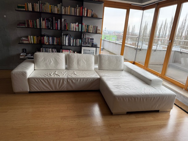 Bílá kožená sedací souprava Ewald Schilig - 2