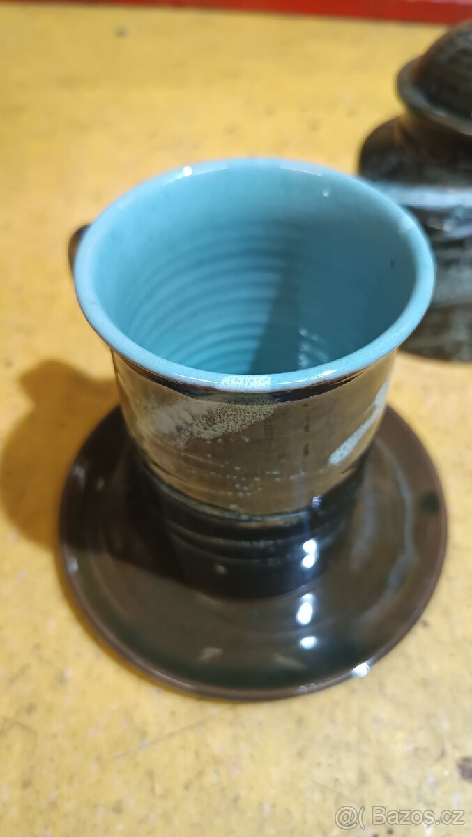 Glazovaná keramika, čajový set - 2