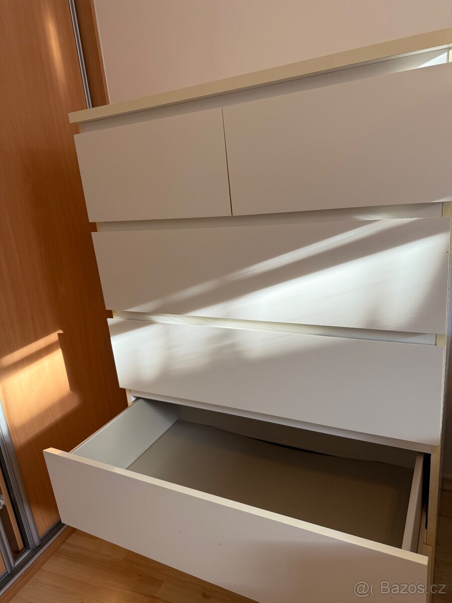 Prodám IKEA MALM Komoda 6 zásuvek bílá 80x123 cm - 2