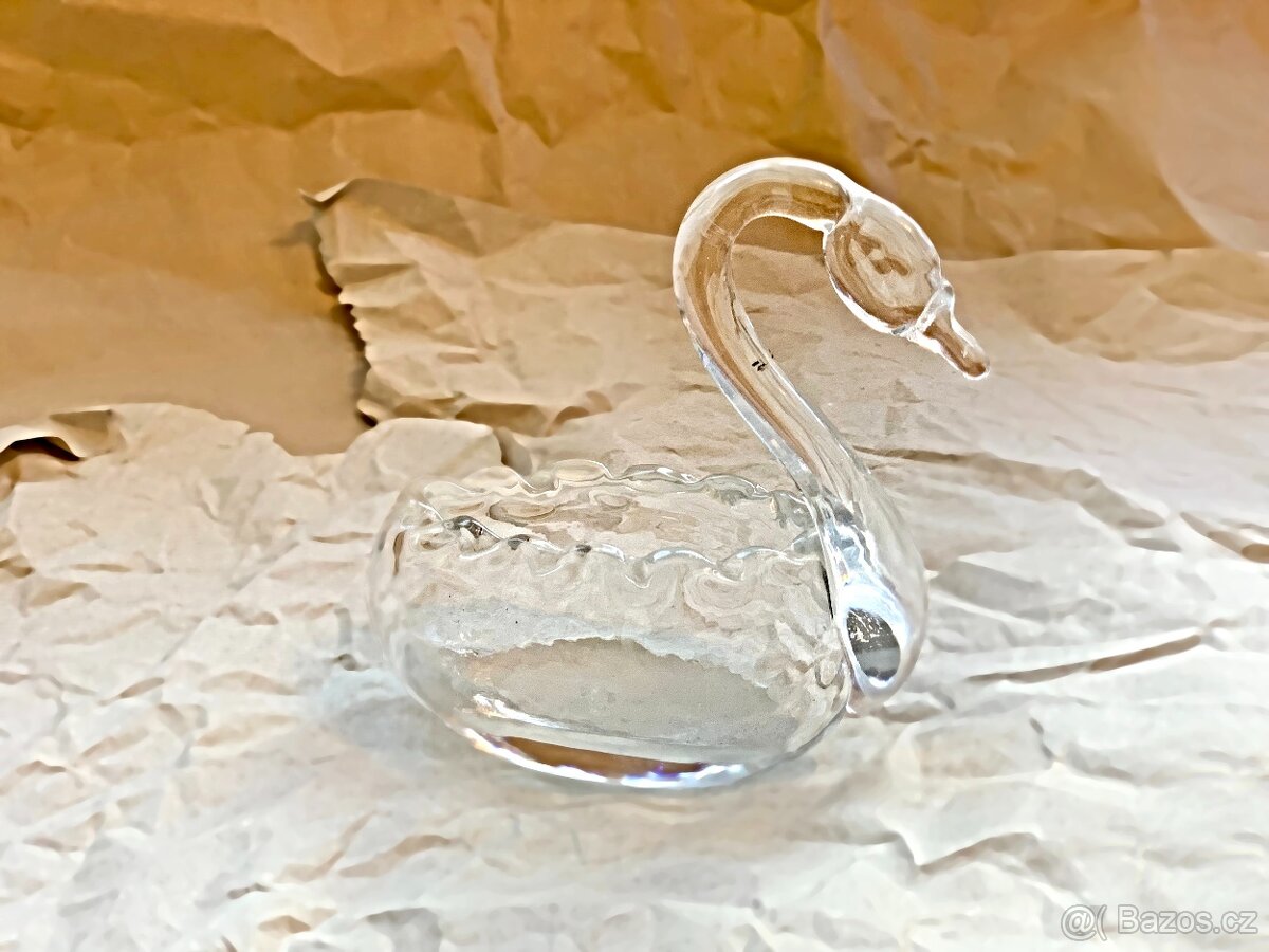 Labuť Vintage Dóza skleněná, 70. léta - 2