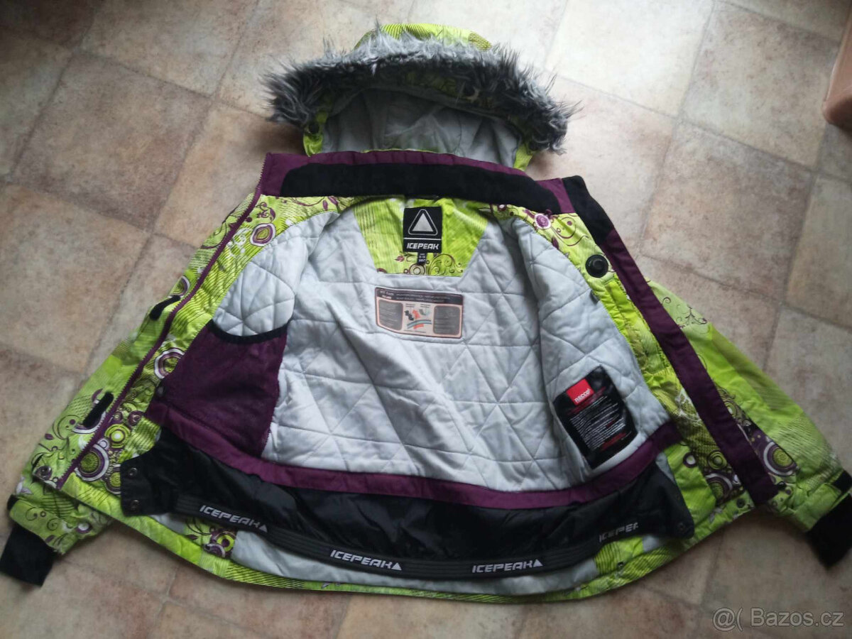 Zelenofialová zimní bunda ICEPEAK vel.140/9-10 let - 2