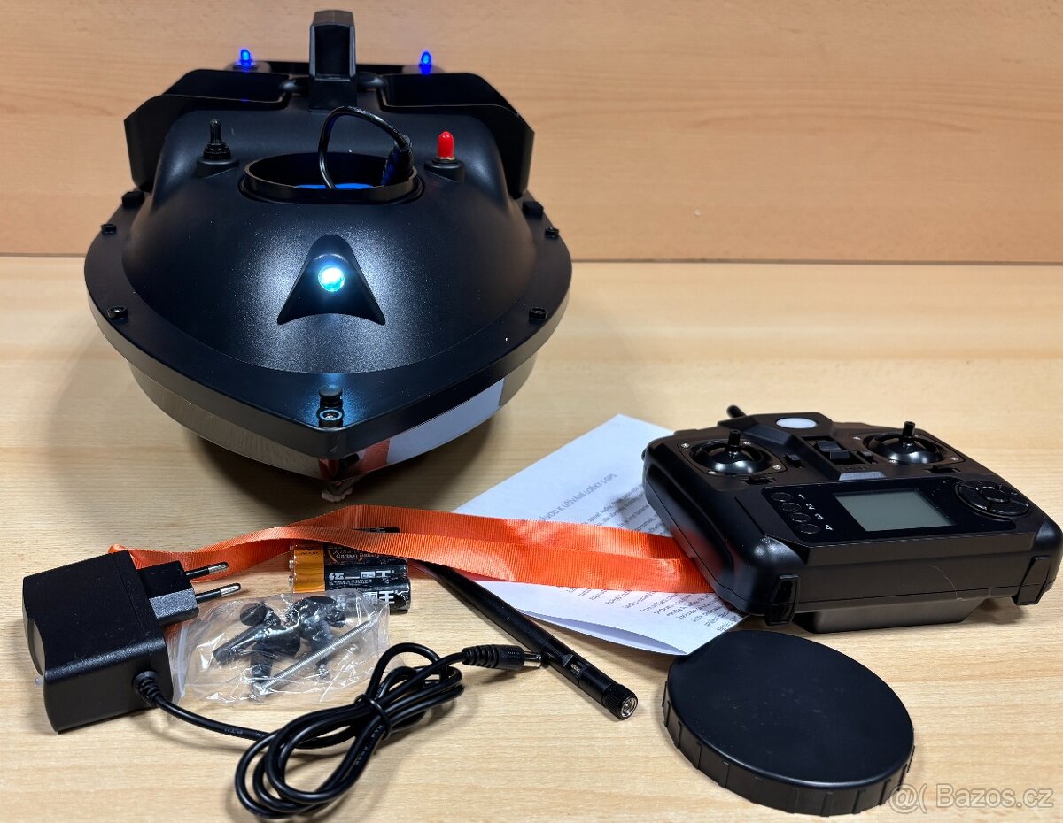 ČERNÁ Tříkomorová loďka GPS s baterií 12000mAh včetně obalu - 2