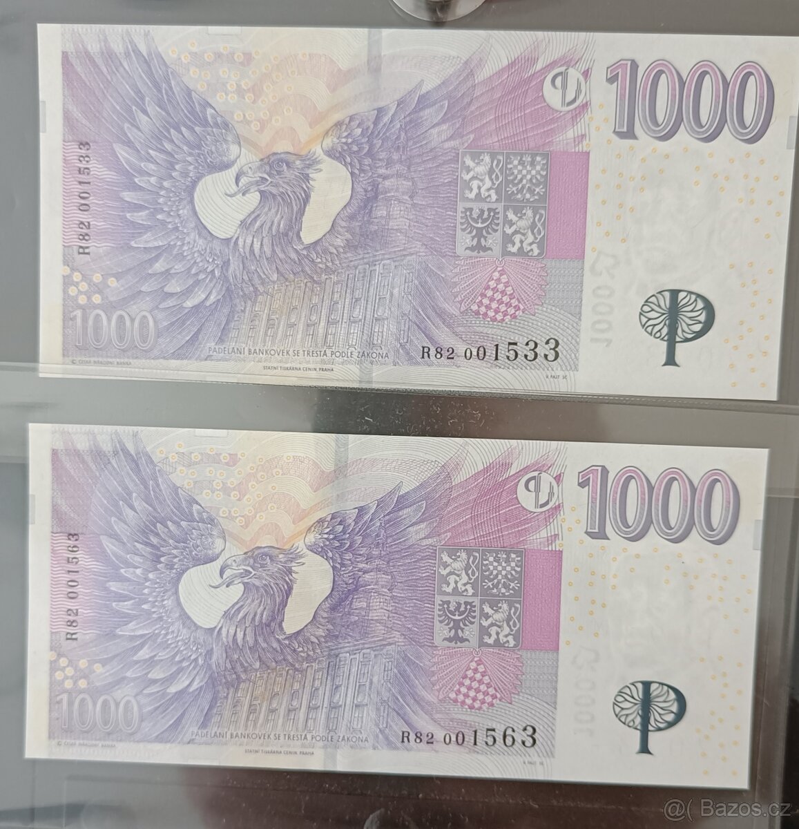 Výroční 1000kč s přítiskem - 2