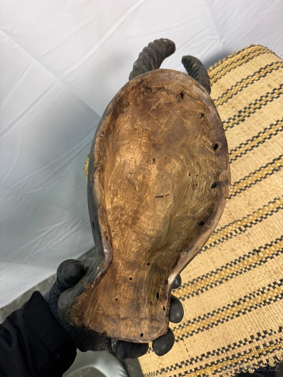 Africká rituální maska s rohy (603047) - 2