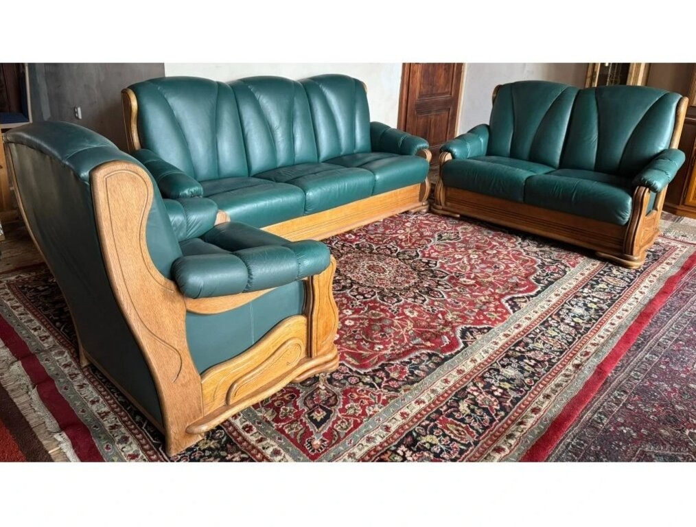 Dubová rustikální kožená souprava 3+2+1,3332 - 2