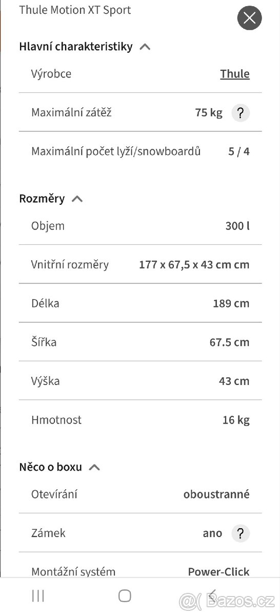 Pronajmu střešní box thule - 2
